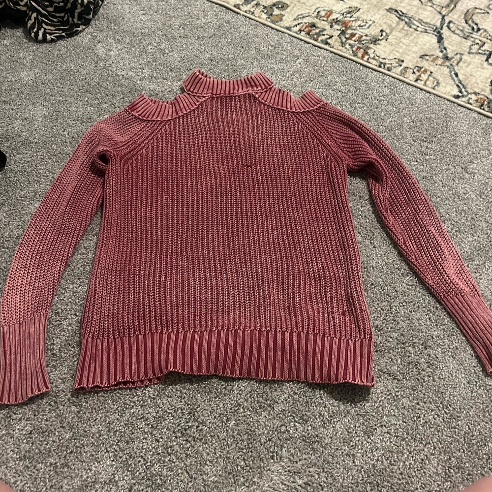 Free People Pink Cowl Neck Sweater